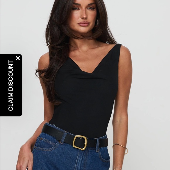 Princess Polly Tops - Princess Polly Black Bodysuit
